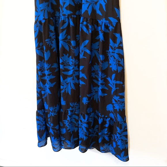 Sam Edelman Graphic Botanic Halter Blue Midi Dress - Picture 5 of 13